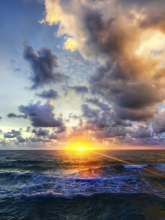 Закат на море обои