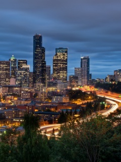 Город вдали обои