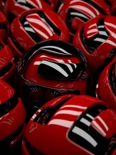 Красные объемные шарики обои