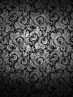 Черный фон с узорами и завитками обои