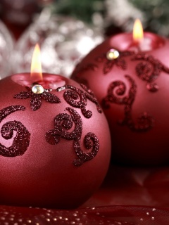 Новогодние свечки обои