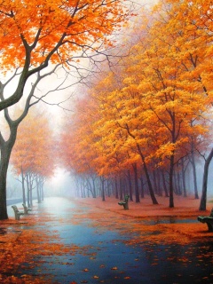 Дорога в осень обои