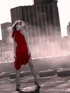 Девушка в красном обои