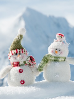 Три снеговика обои