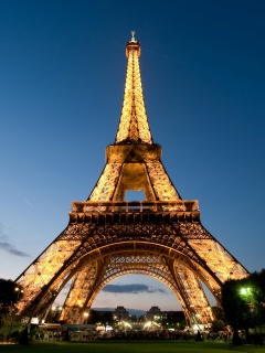 Светящаяся эйфелева башня обои