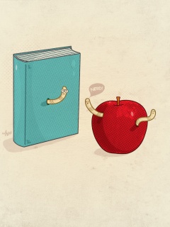 Книжный червь обои