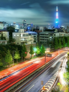 Светящийся город обои