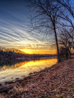 Осенний закат обои