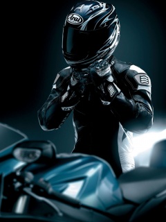Мотоциклист в черном обои
