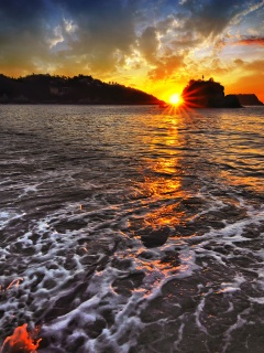 Закат в лагуне обои