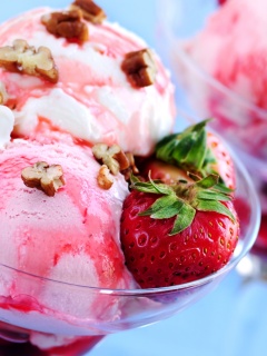 Клубничное мороженное обои