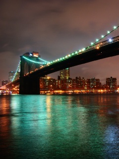 Мост в огнях обои