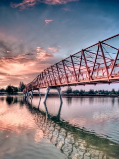 Мост через реку обои