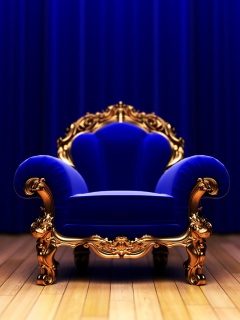 Королевское синее кресло обои