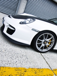 Белый порше обои