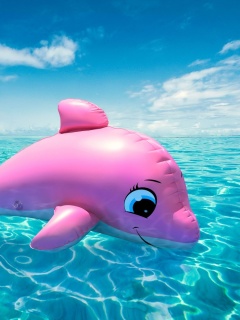 Надувной розовый дельфин обои