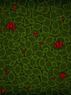 Векторные листья с ягодами обои