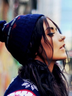 Девушка в шапке обои