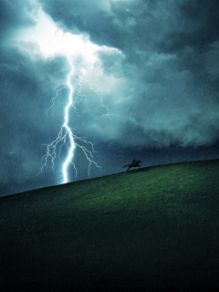 Всадник в буре обои