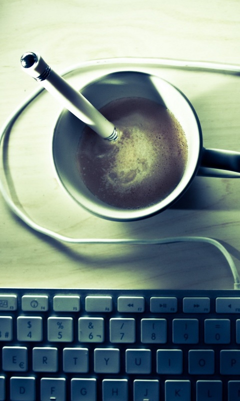 Ручка в кофе обои