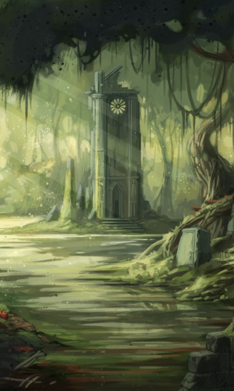 Руины эльфийского города обои