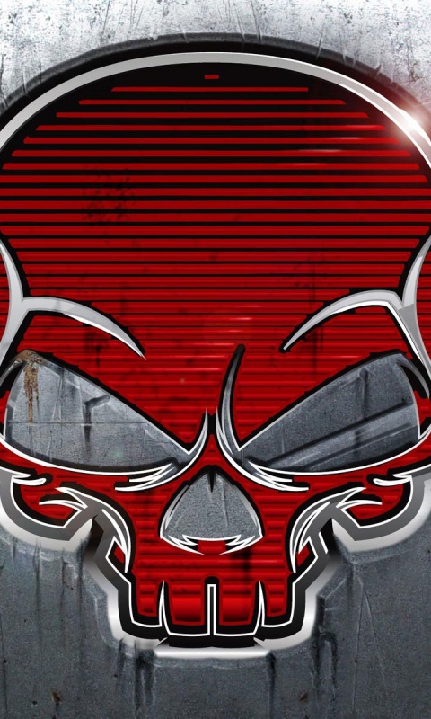 Красный череп лого обои