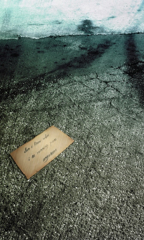 Записка на асфальте обои