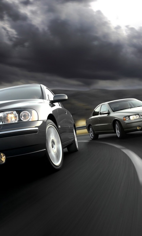 Два седана вольво на повороте обои