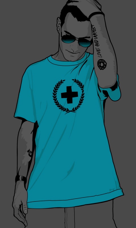 Парень в голубой футболке обои