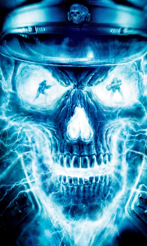 Череп из молний обои
