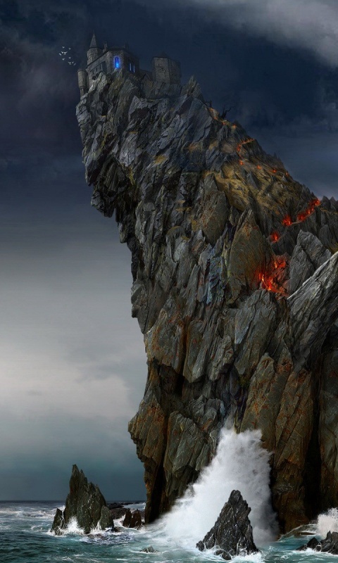 Бой на скале обои