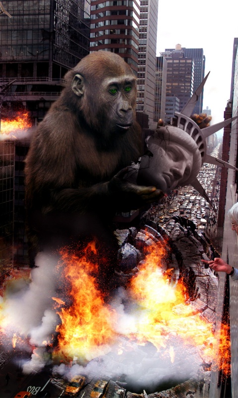 Обезьяна терроизирует Нью-Йорк обои