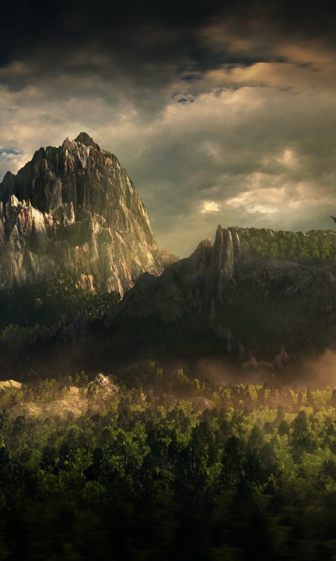 Горы посреди джунглей обои