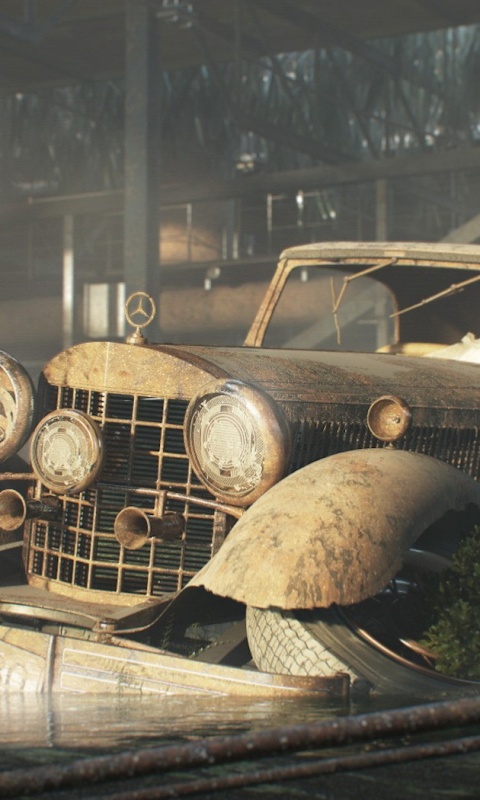 Гниющий ретро мерседес обои