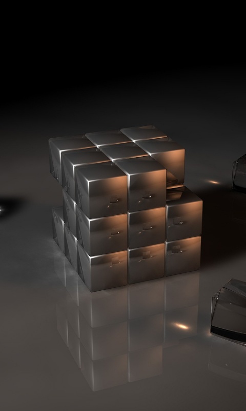 Стеклянный кубик рубика обои