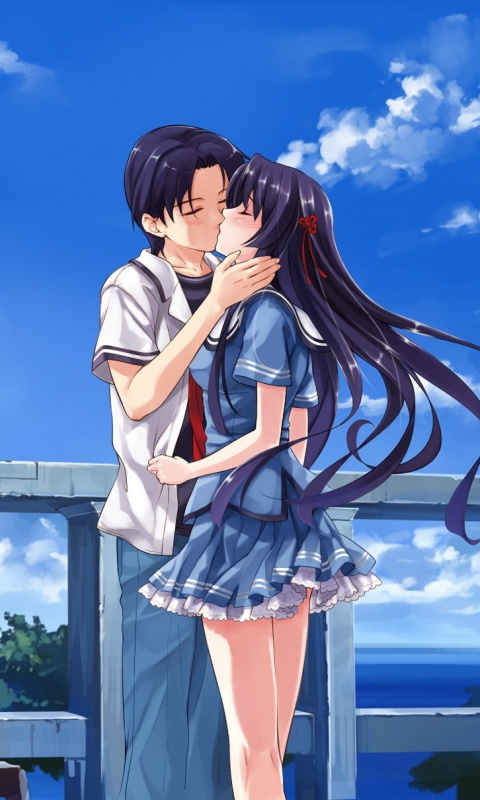 Поцелуй на набережной обои