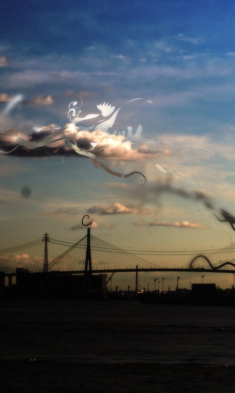 Абстракиця над мостом обои