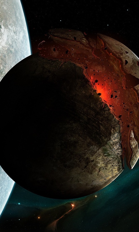 Спутник раскалывается пополам обои