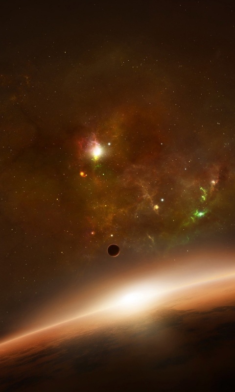 Восход в космосе обои