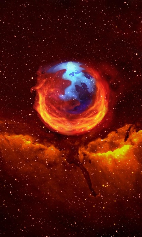 Firefox в космосе обои