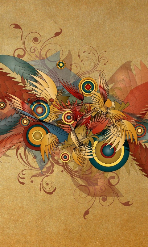 Перья и круги обои