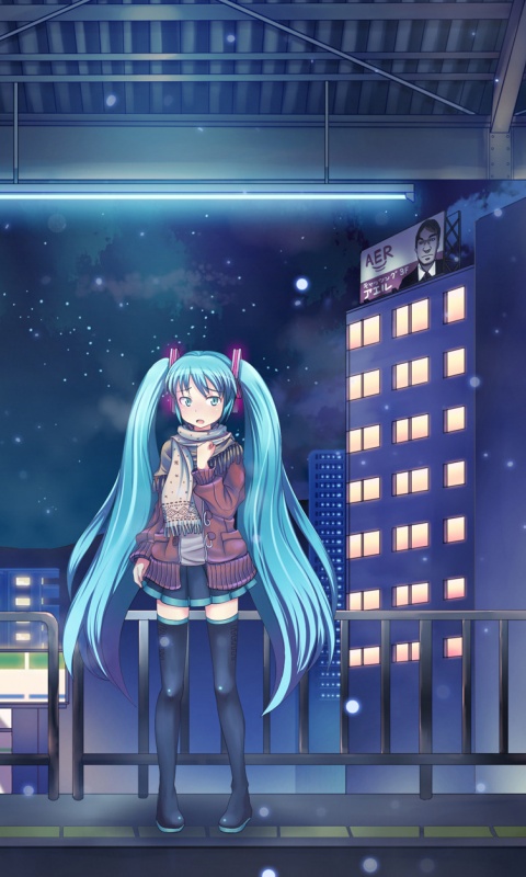 Девочка на остановке обои