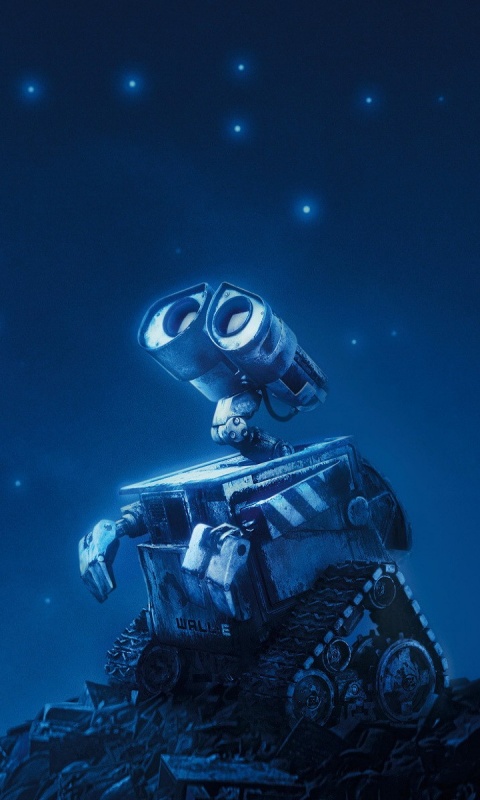 Валли смотрит на звезды обои