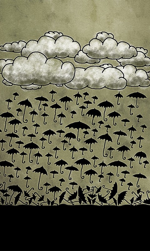 Дождь из зонтиков обои