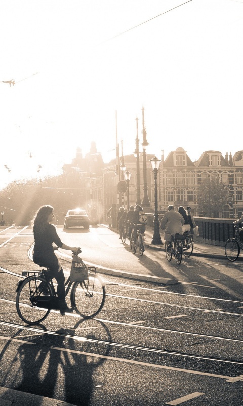 Утро в европейском городе обои