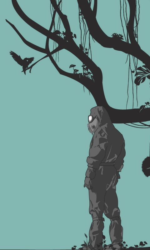 Человек в защитном костюме обои