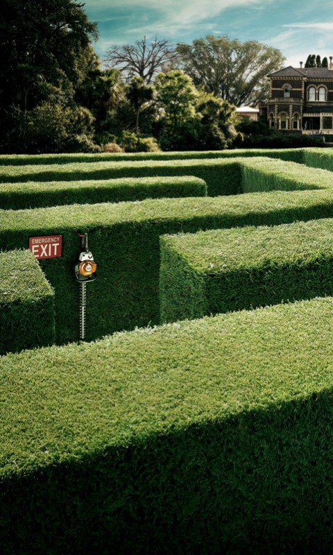 Аварийный выход из лабиринта, газонокосилки обои