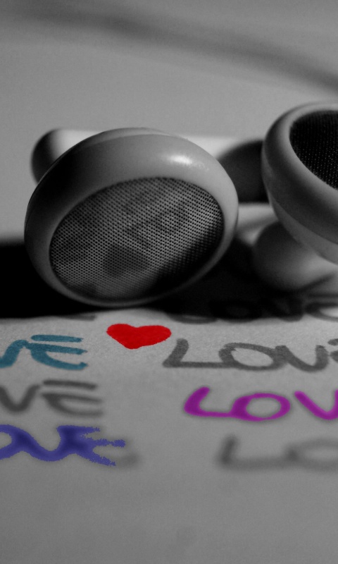Наушники и любовь обои