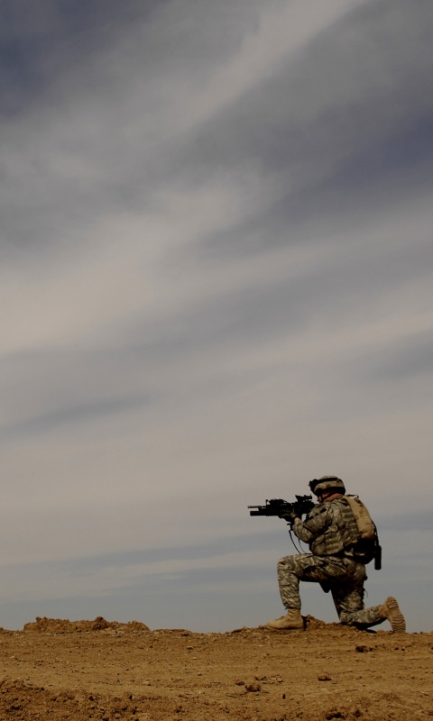 Стрельба с колена обои