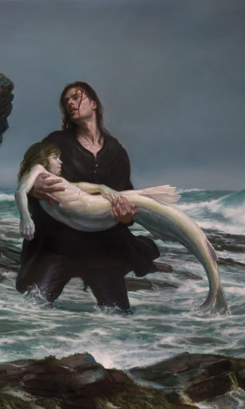 Рыбаки спасают русалку обои
